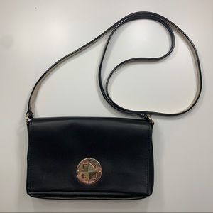 Black Leather Kate Spade Mini Crossbody Clutch